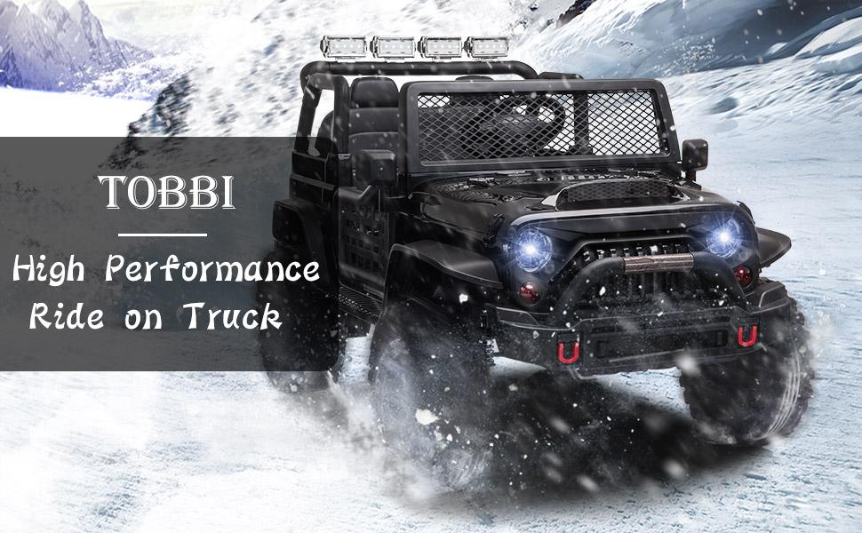Tobbi 12V Ride On Truck Toy w/ Remote Control& Bluetooth, Black 1 106