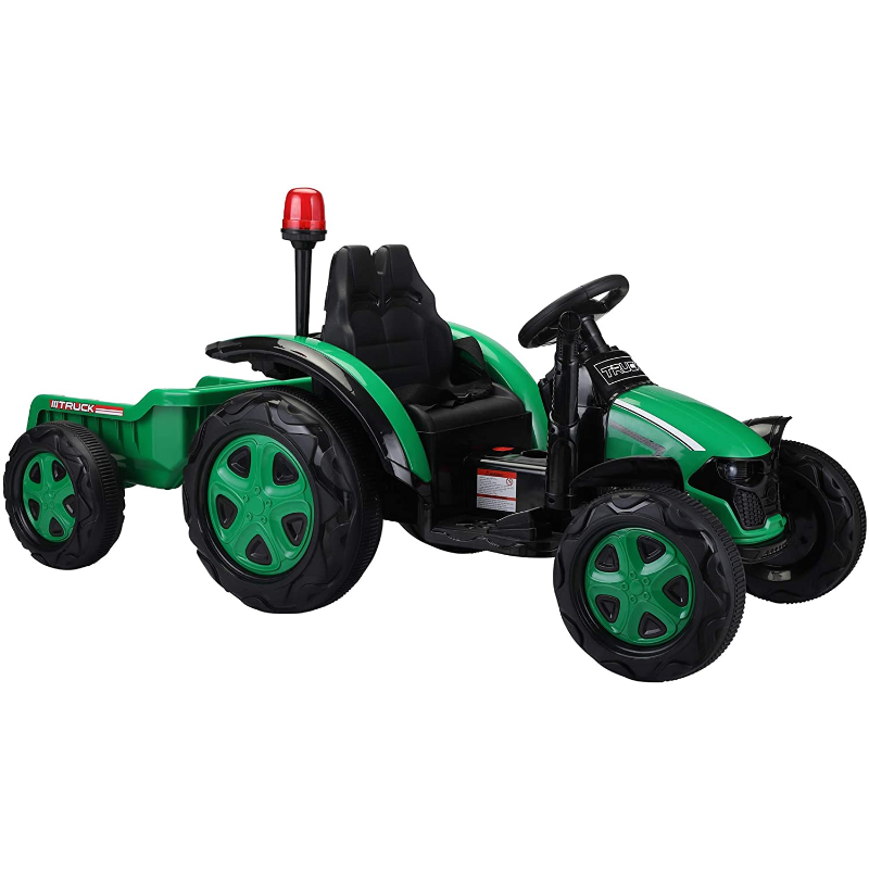 Tobbi 12V Electric Kids Ride on Tractor with Trailer for Boys and Girls, Jade Green 1 21