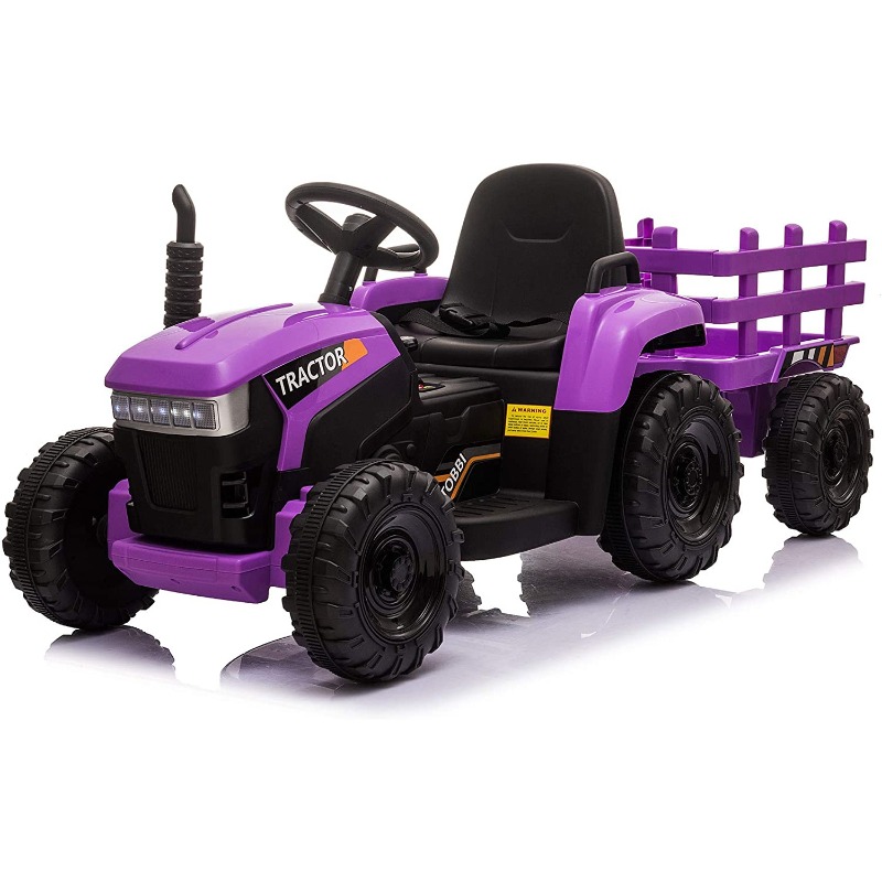 Tobbi 12V Battery-Powered Electric Tractor Kids Ride on Toy Gift, Purple 1 42