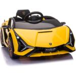 Tobbi 12V Licensed Lamborghini Sian Kids Ride On Toy Electric Car Battery Powered Scissor Door Car with Remote Control, Yellow 1 46