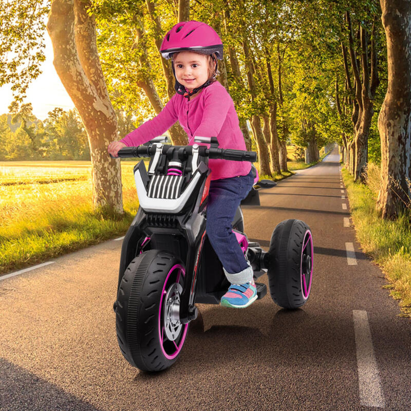 Tobbi 12V Battery Powered Kids Motorcycle with 3 Wheels for Boys and Girls, Rose Red 1 74
