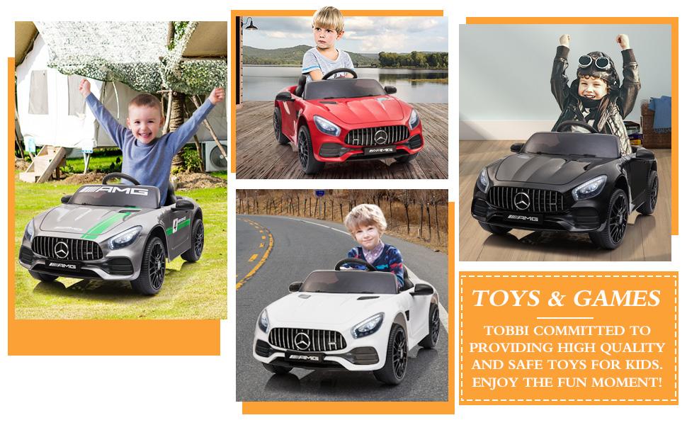 Tobbi 12V Mercedes AMG GT Ride On Car Kids Electric Cars with Remote, White 11 20