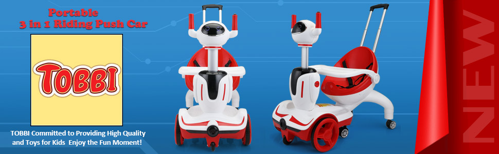 Tobbi Three-in-one Robot Kids Electric Buggy With Baby Carriages, Red + White 11 38