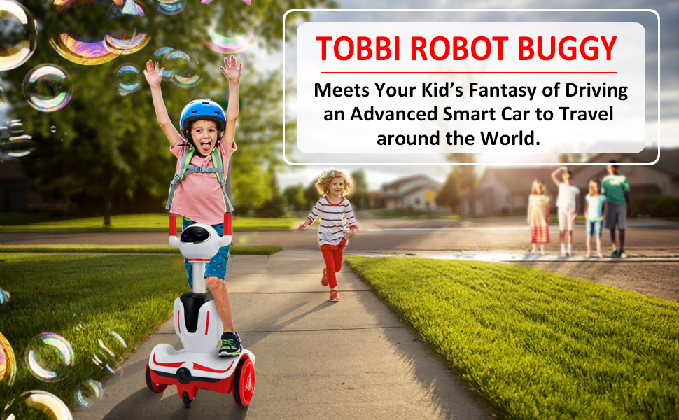 Tobbi Three-in-one Robot Kids Electric Buggy With Baby Carriages, Red + White 12 2 1