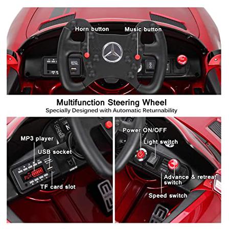 Mercedes Benz Licensed AMG GT 12V Ride On Car for Kids, Red