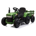 12v Battery-Powered Tractor with Trailer, Dark Green 1