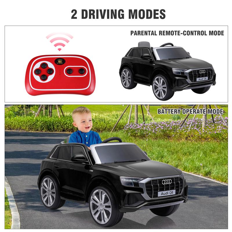 Tobbi 12V Audi Q8 Toy Cars For Kids Ride On Toy With Remote, Black 12v audi q8 kids ride on car black 44 1