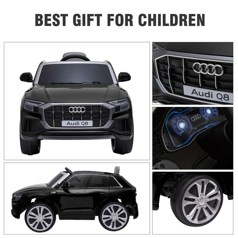 Tobbi 12V Audi Q8 Toy Cars For Kids Ride On Toy With Remote, Black 12v audi q8 kids ride on car black 46