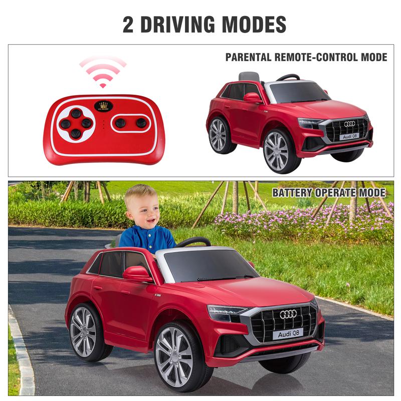 Tobbi 12V Audi Q8 Kids Electric Car With Remote Control, Red 12v audi q8 kids ride on car red 48 1