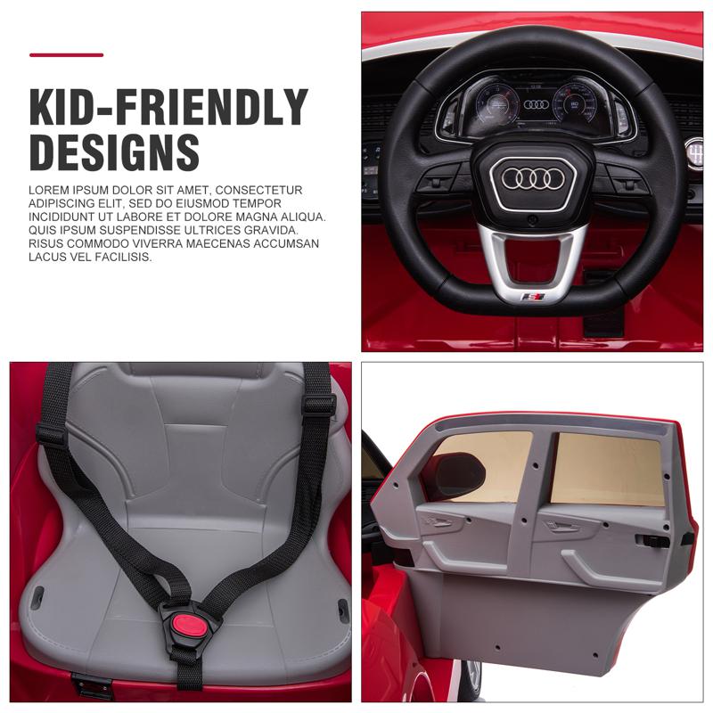 Tobbi 12V Audi Q8 Kids Electric Car With Remote Control, Red 12v audi q8 kids ride on car red 49 1