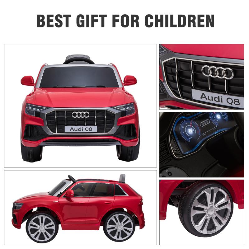 Tobbi 12V Audi Q8 Kids Electric Car With Remote Control, Red 12v audi q8 kids ride on car red 50
