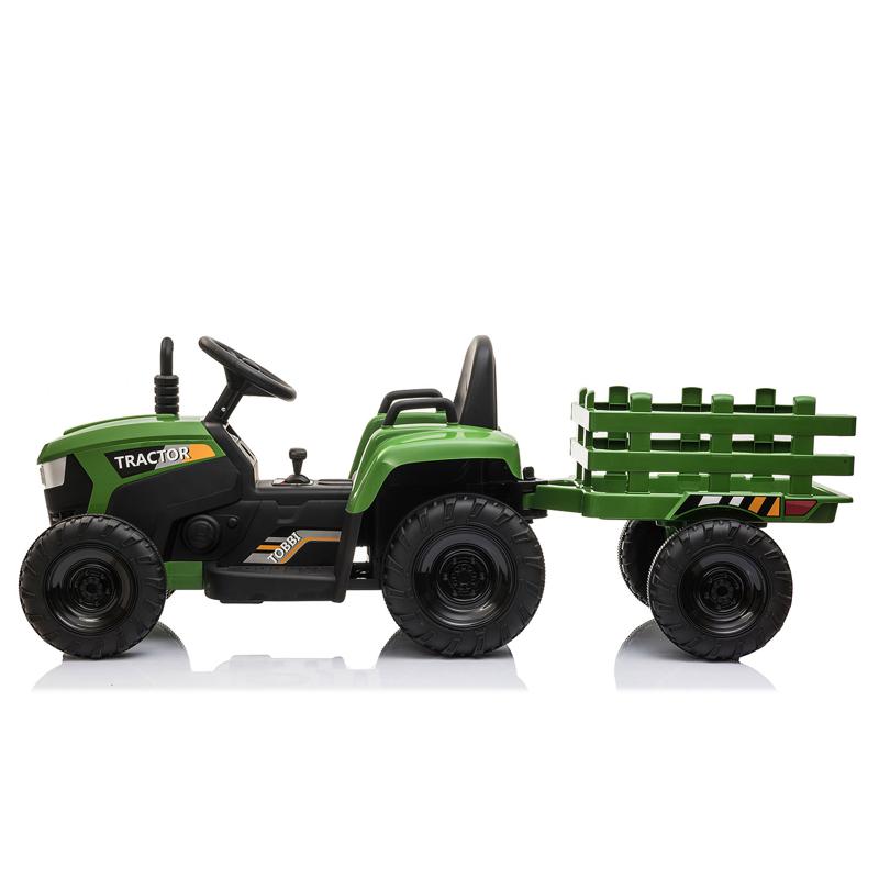 Tobbi 12V Kids Power Wheels Tractor Ride On Toy with Trailer Dark Green 12v battery powered tractor with trailer dark green 12 ride on tractor