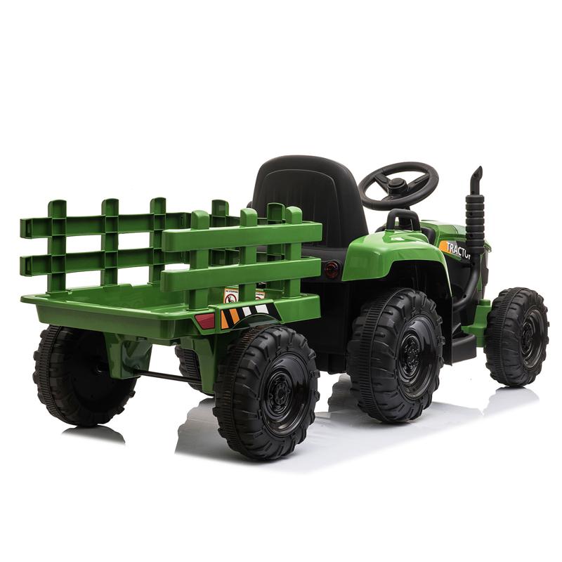 Tobbi 12V Kids Power Wheels Tractor Ride On Toy with Trailer Dark Green 12v battery powered tractor with trailer dark green 16 ride on tractor