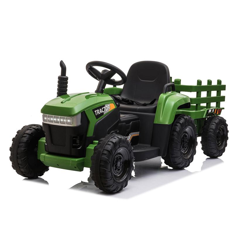 Tobbi 12V Kids Power Wheels Tractor Ride On Toy with Trailer Dark Green 12v battery powered tractor with trailer dark green 7 ride on tractor