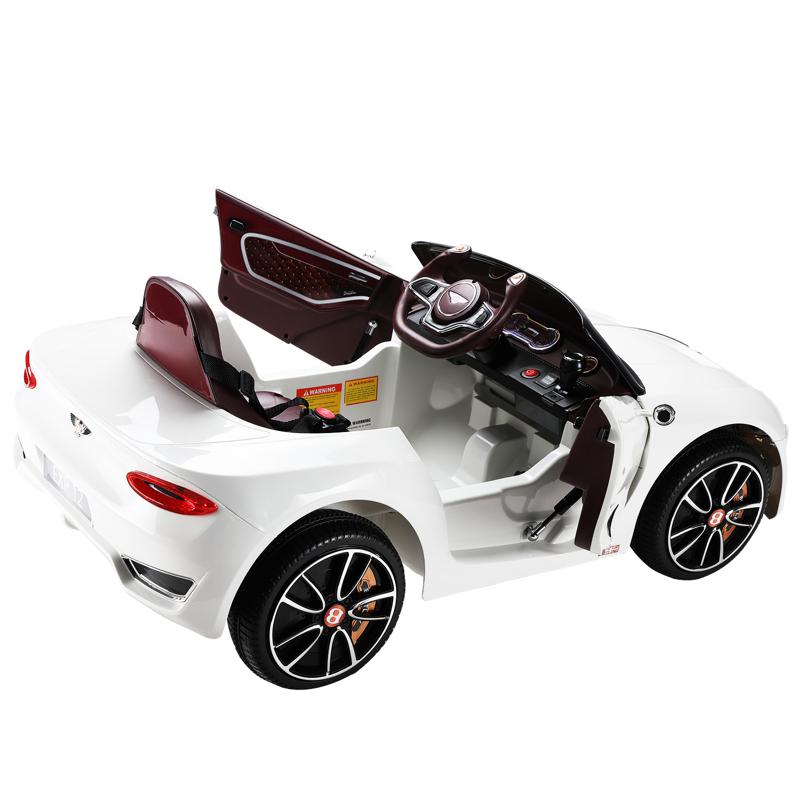 Tobbi 12V Bentley Ride On Car With Remote Control For Kids, White 12v bentley licensed kids ride on racer car white 39