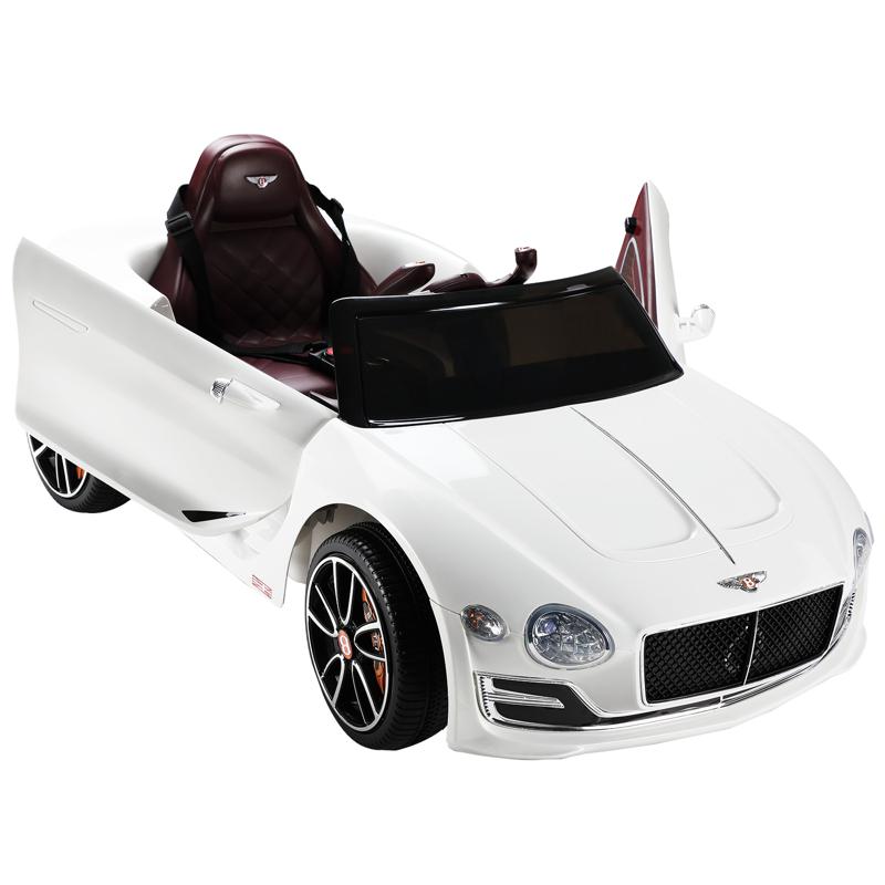 Tobbi 12V Bentley Ride On Car With Remote Control For Kids, White 12v bentley licensed kids ride on racer car white 40