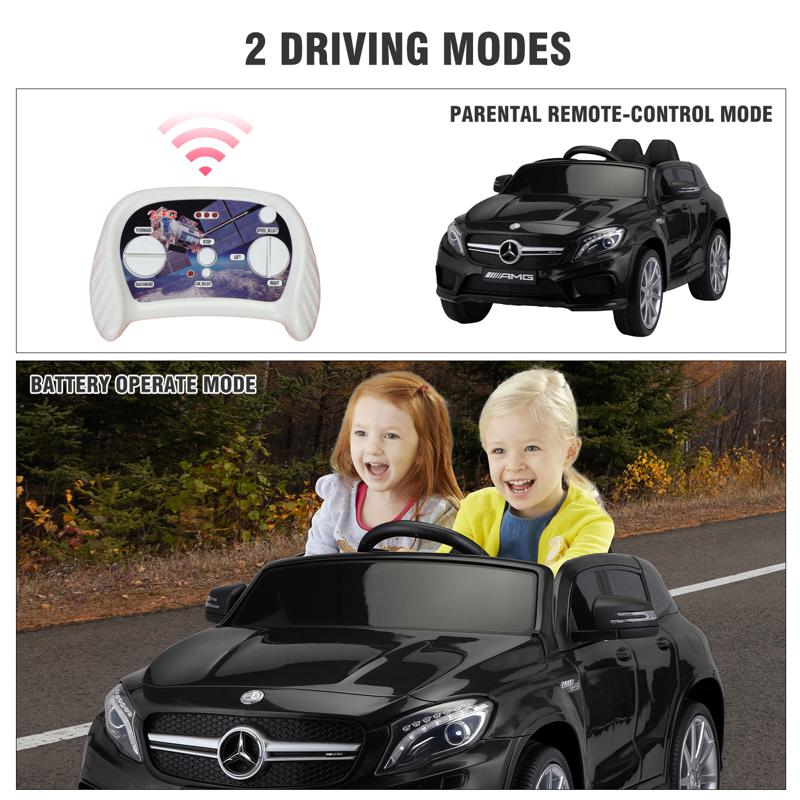 Tobbi 12V Mercedes Benz GLA45 Kids 2 Seater Power Wheels With Remote, Black 12v benz licensed gla45 kids electric car black 38 2