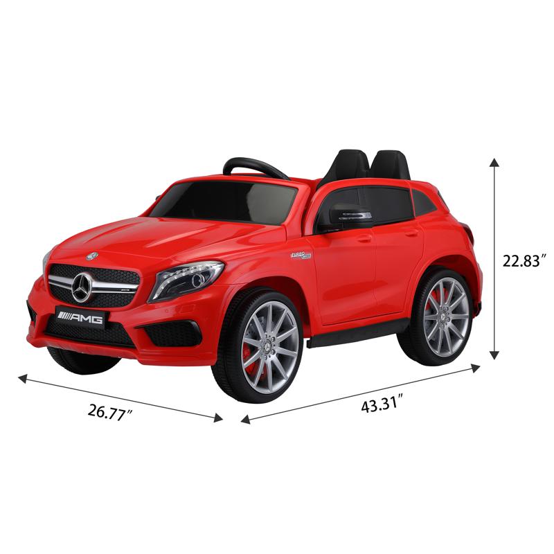 Tobbi 12V Mercedes Benz GLA45 Kids 2 Seater Power Wheels With Remote, Red 12v benz licensed gla45 kids electric car red 12