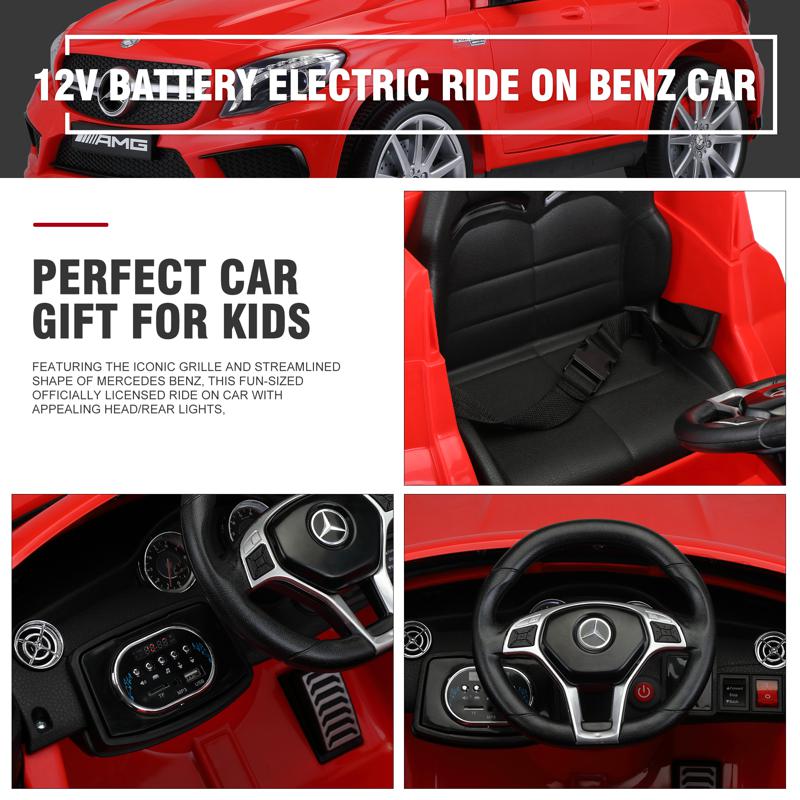 Tobbi 12V Mercedes Benz GLA45 Kids 2 Seater Power Wheels With Remote, Red 12v benz licensed gla45 kids electric car red 35