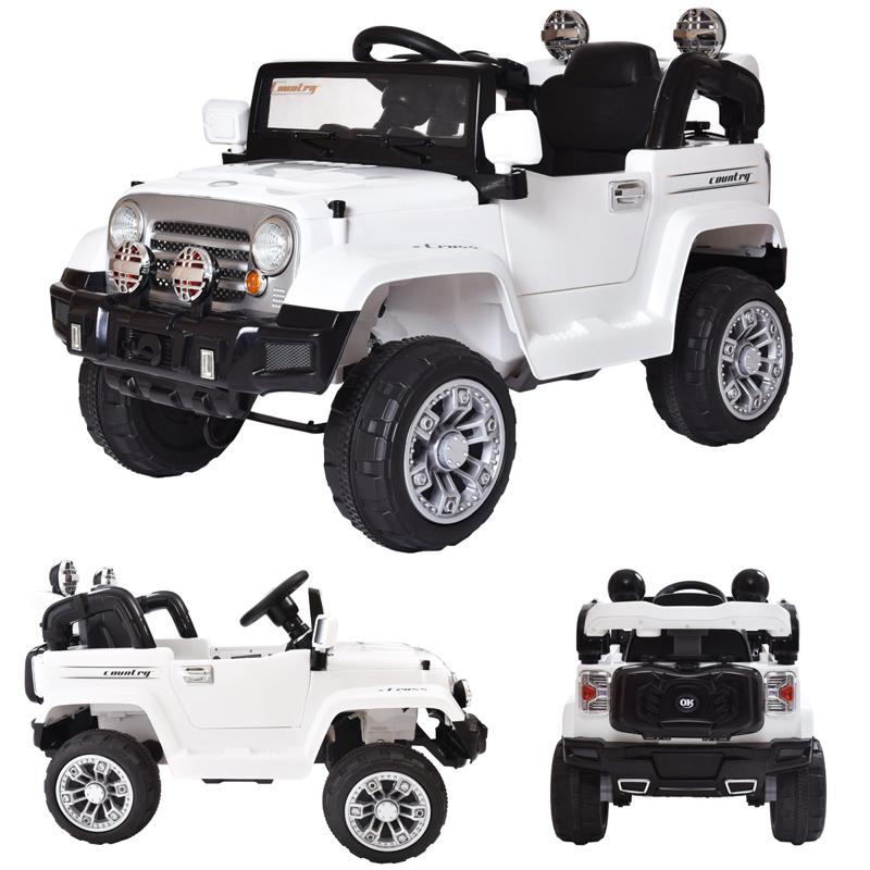 Tobbi 12V Kid Ride on Electric Truck Toy for Kids, White 12v kid ride on electric truck white 7