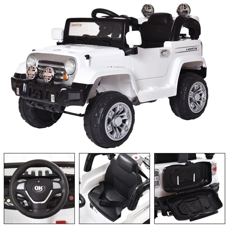 Tobbi 12V Kid Ride on Electric Truck Toy for Kids, White 12v kid ride on electric truck white 8