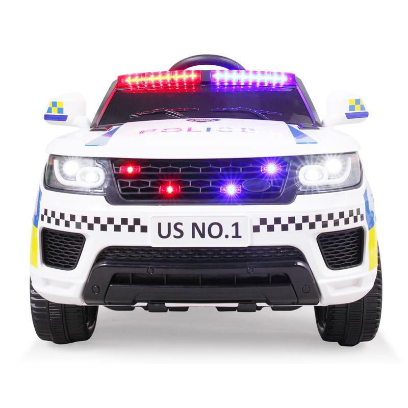 Tobbi 12V Kids Power Wheels Police Car With Remote, White 12v kid ride on police car white 14