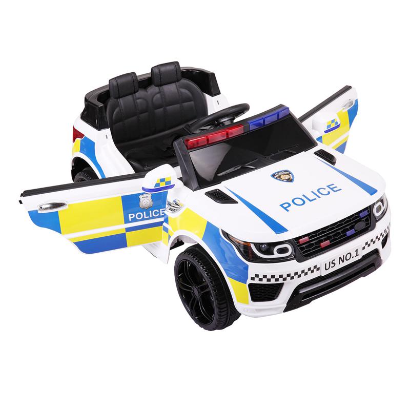 Tobbi 12V Kids Power Wheels Police Car With Remote, White 12v kid ride on police car white 8