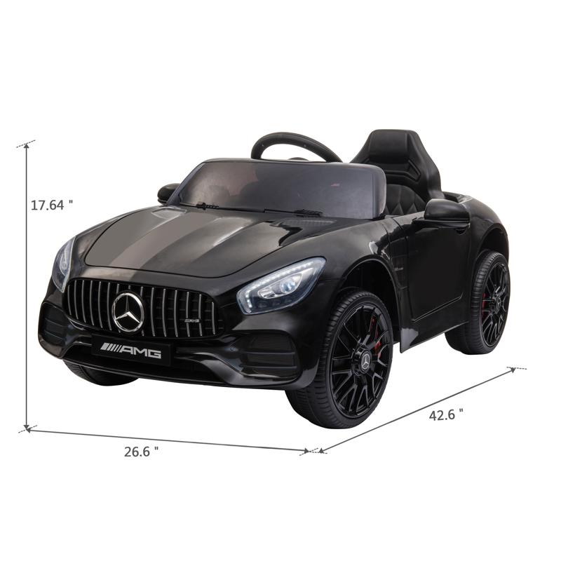 Tobbi 12V Mercedes AMG GT Ride On Car Kids Electric Cars with Remote, Black 12v kids electric car mercedes amg gt ride on toy black 10