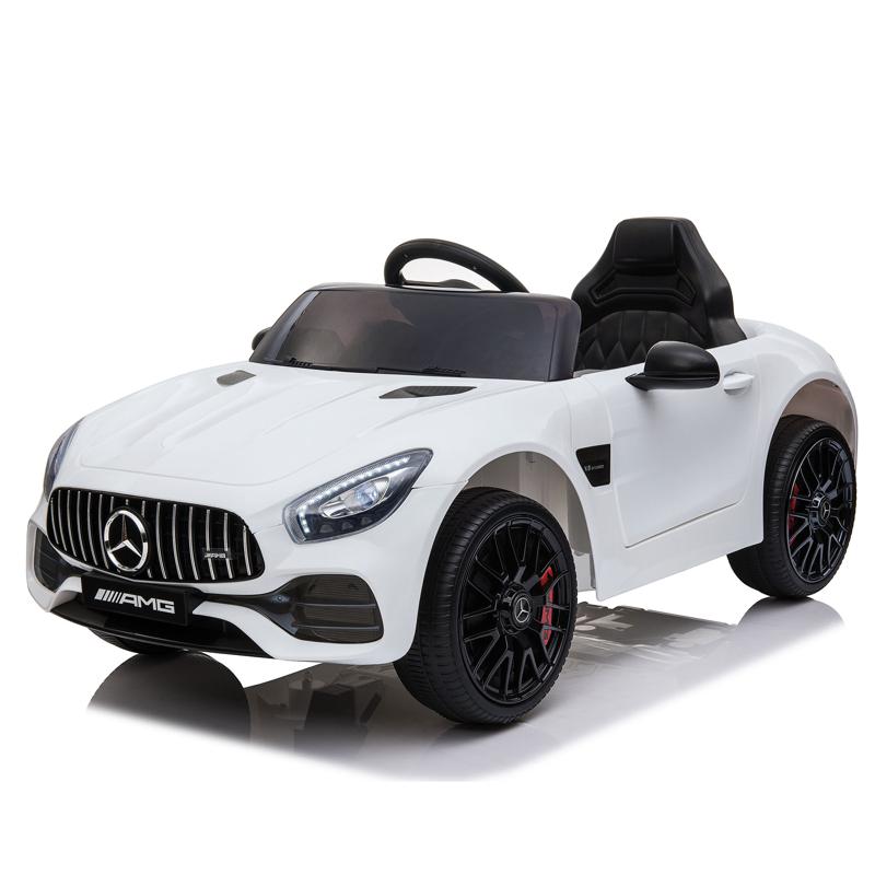 Tobbi 12V Mercedes AMG GT Ride On Car Kids Electric Cars with Remote, White 12v kids electric car mercedes amg gt ride on toy white 8