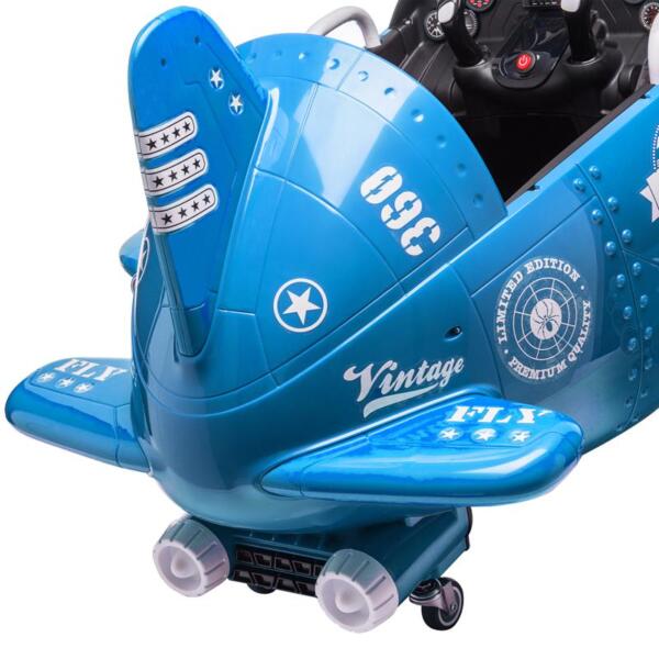 Tobbi 12V Kids Power Wheel Ride On Plane Car, Blue 12v kids ride on airplane blue 23