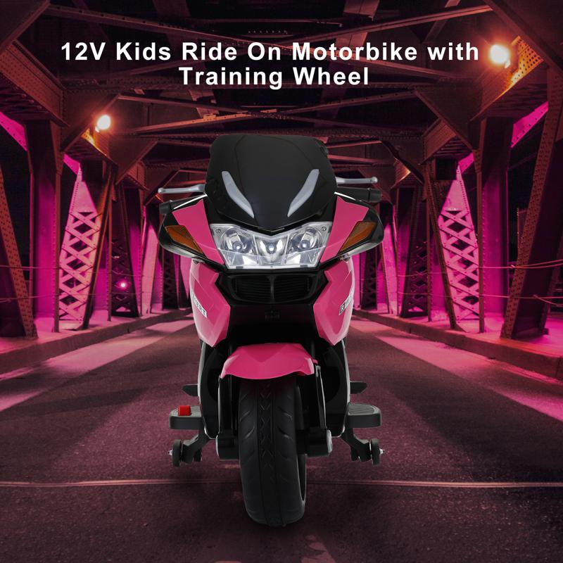 Tobbi 12V Ride On Children's Electric Motorcycle for Toddler 12v kids ride on motorcycle battery powered bike rose red 24 1