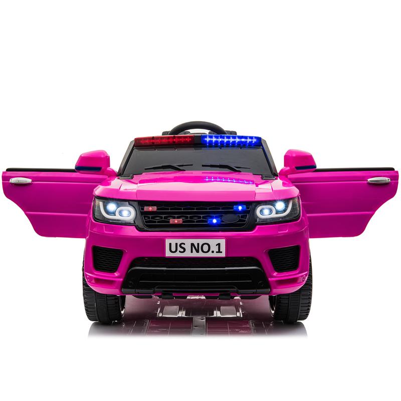Tobbi 12V Kids Police Car Battery-Powered Ride On Car, Purple 12v kids ride on police car black 2 4