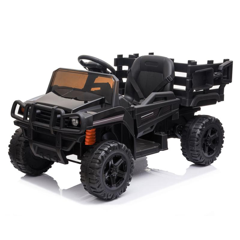 Tobbi 12V Ride On Tractor with Remote Control for Kids 3-8 Years, Black 12v kids ride on truck battery powered tractor with trailer black 0