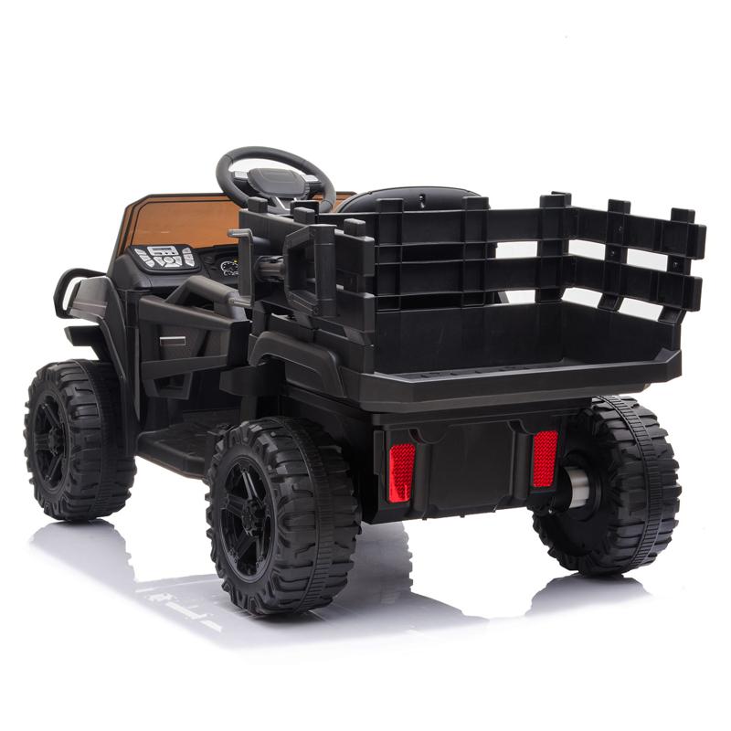 Tobbi 12V Ride On Tractor with Remote Control for Kids 3-8 Years, Black 12v kids ride on truck battery powered tractor with trailer black 11