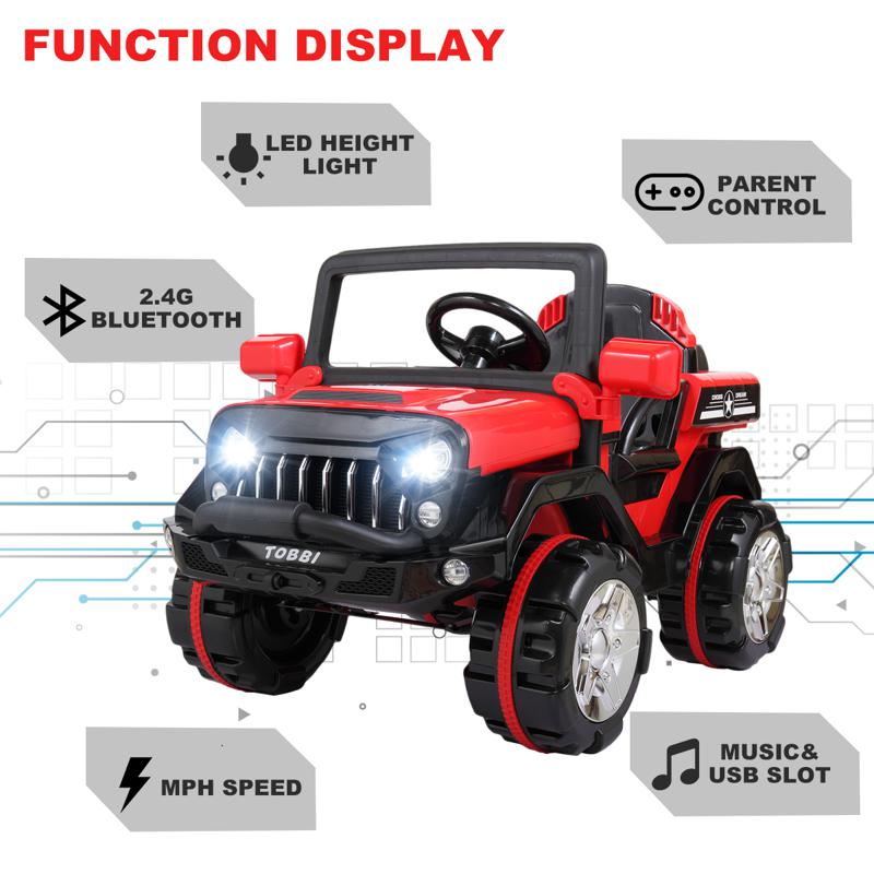 Tobbi Kid's off Road Ride On Toy RC SUV 12v powerful kids electric suv red 23
