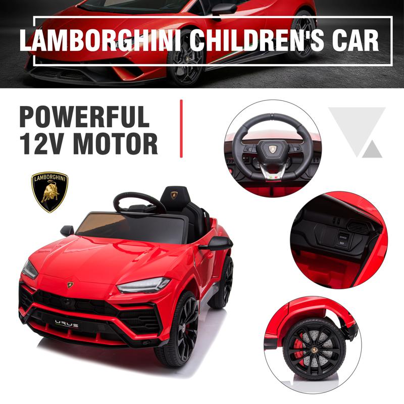 Tobbi 12V Lamborghini Ride On Car With Remote Control, Red 12v remote control kids electric police car red 45 2