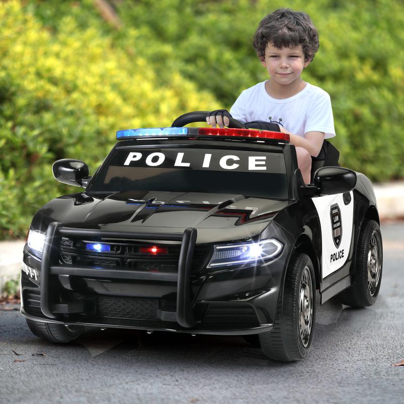 Tobbi 12V Black Kids Ride On Police Car W/ RC for 3-8 Years Old 12v remote control kids electric police carblack 14