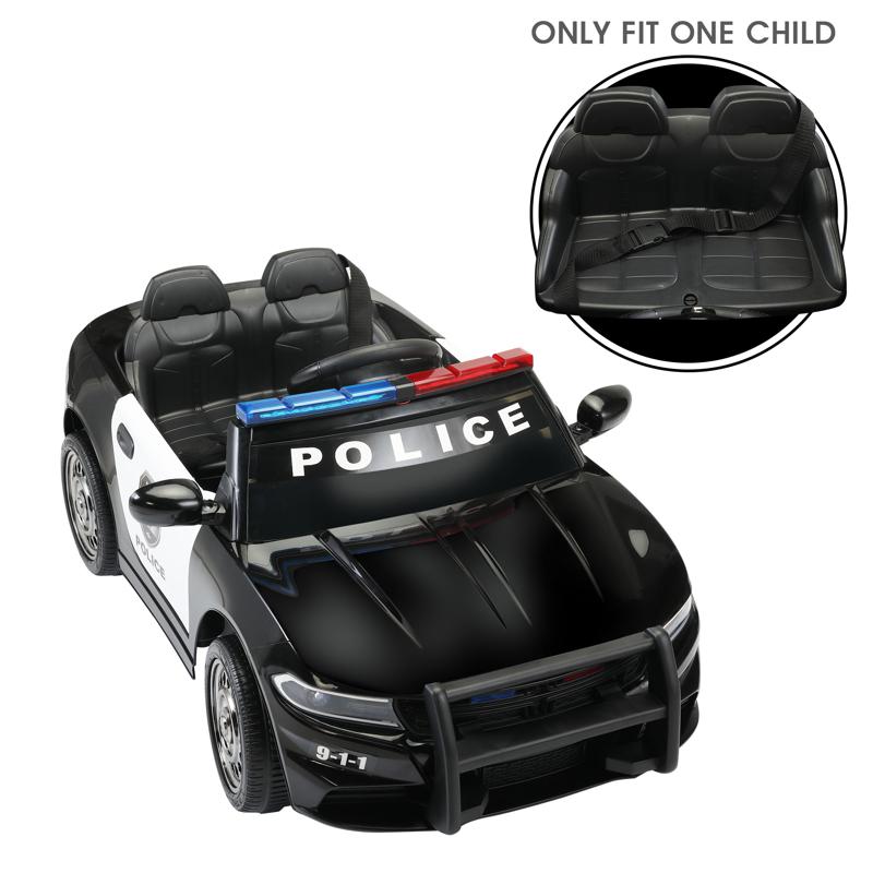 Tobbi 12V Black Kids Ride On Police Car W/ RC for 3-8 Years Old 12v remote control kids electric police carblack 29