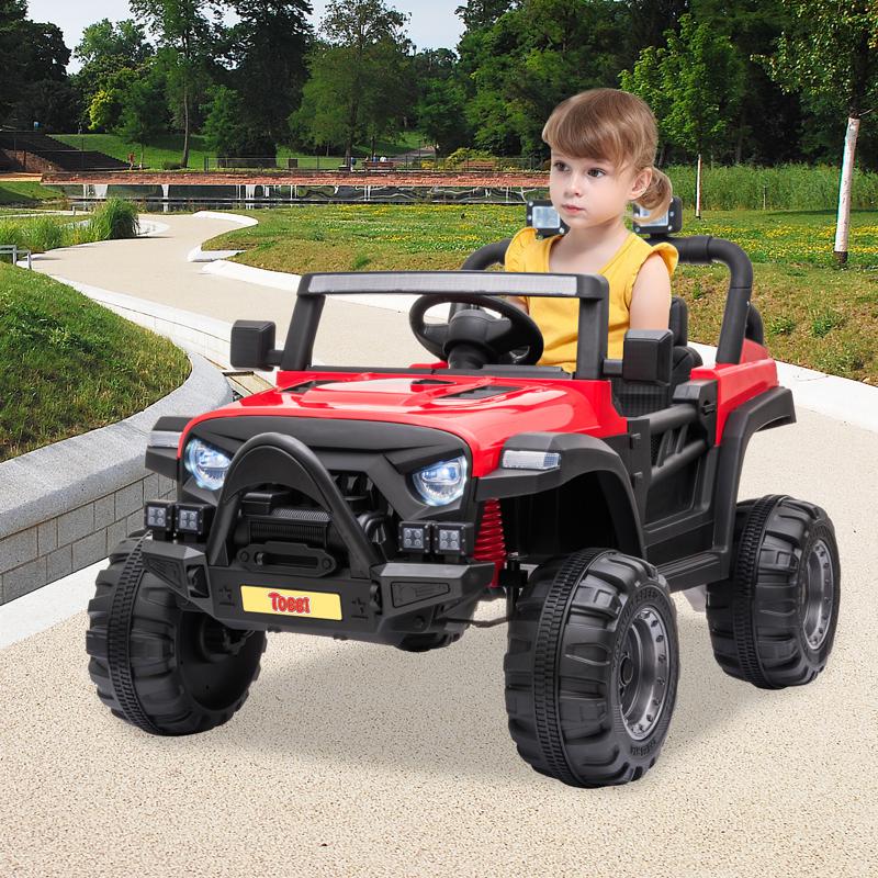 Tobbi Red Kids Truck Ride On Battery Powered Car Toy 12v remote control kids ride on truck red 10