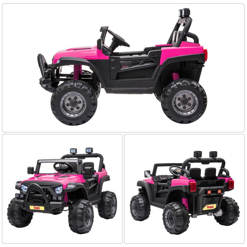 Tobbi 12V Ride On Jeep 2 Seater Power Wheels Truck for Kids 12v remote control kids ride on truck rose red 26 1