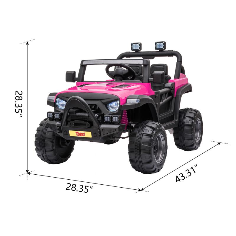 Tobbi 12V Ride On Jeep 2 Seater Power Wheels Truck for Kids 12v remote control kids ride on truck rose red 7