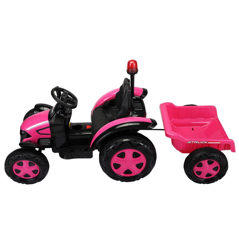 Tobbi 12V Kids Electric Ride On Tractor with Big Scoop, Rose Red 12v ride on tractor for kids rose red 12