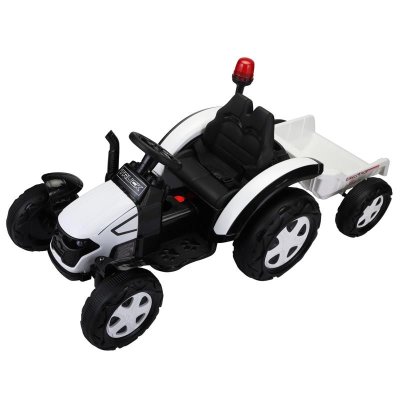 Tobbi 12V Kids Electric Ride On Tractor with Big Scoop, White 12v ride on tractor for kids white 30