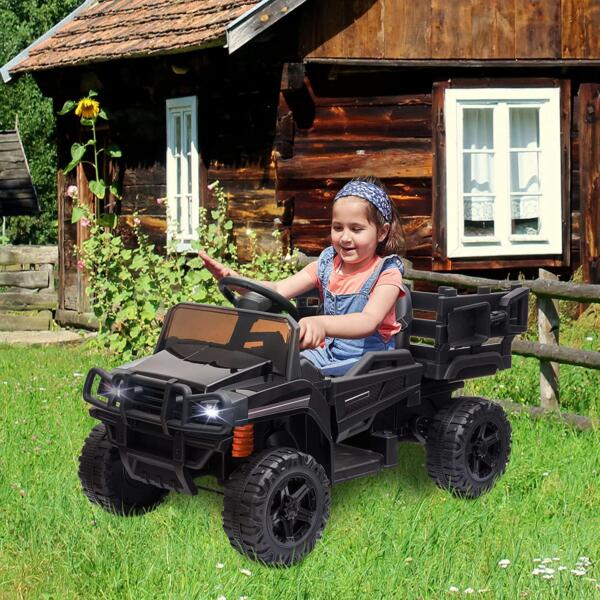 Tobbi 12V Kids Ride On Utility Tractor with Remote Control for Kids 3-8 Years, Black 14 17