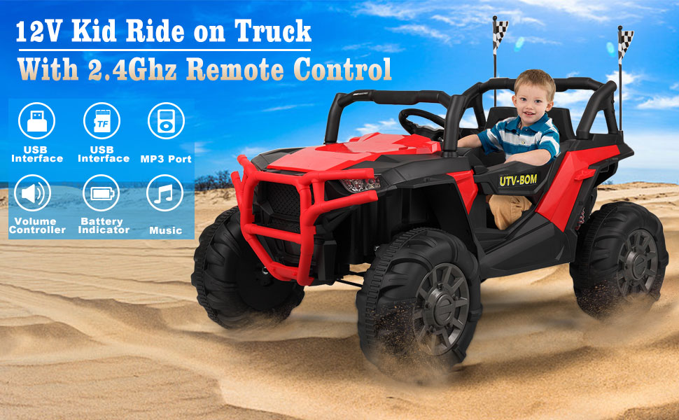 Tobbi 2 Seater Ride On SUV With Parental Remote Control 12V 2 52 1