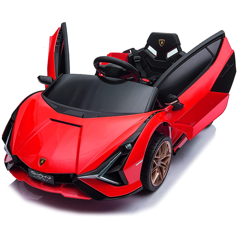 Tobbi 12V Lamborghini Sian Electric Kids Ride On Car with Remote Control, Red 2 6
