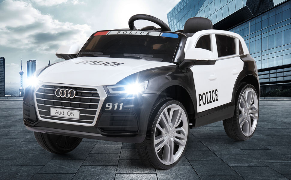 Tobbi 12V Audi Q5 Police Car Toy For Kids With Remote Control, Black 2 79