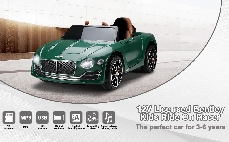 Tobbi 6V4AH*2 Licensed Bentley Kids Electric Car, Battery Powered Toddler Ride On Toy Vehicle with Parental Remote, 3 Speeds, Blackish Green 109fd59c aa2d 45fb b5a7 d72228242935. CR00970600 PT0 SX970 V1