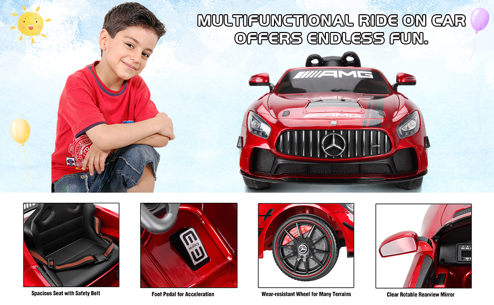 Tobbi Battery Powered Licensed Mercedes Benz AMG GT Electric Car for Kids, 12V Ride On Toy Car with Parental Remote Control, Red 6488f264 b5ff 4de4 b4f4 c4e799d7e395. CR00970600 PT0 SX970 V1