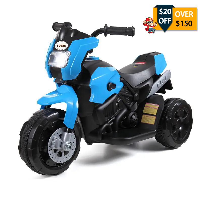 Tobbi 6V Kids Electric Motorcycle Battery Powered 3 Wheelers Motorcycle Ride On Toy for Toddlers, Blue TH17B0356